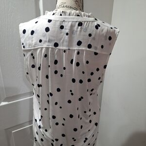 LOFT White Sleeveless Polka Dot Camisole